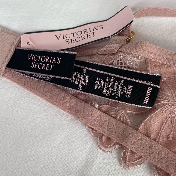 Victoria’s Secret Embroidered Pink Unlined Plunge Bra - Picture 4 of 4